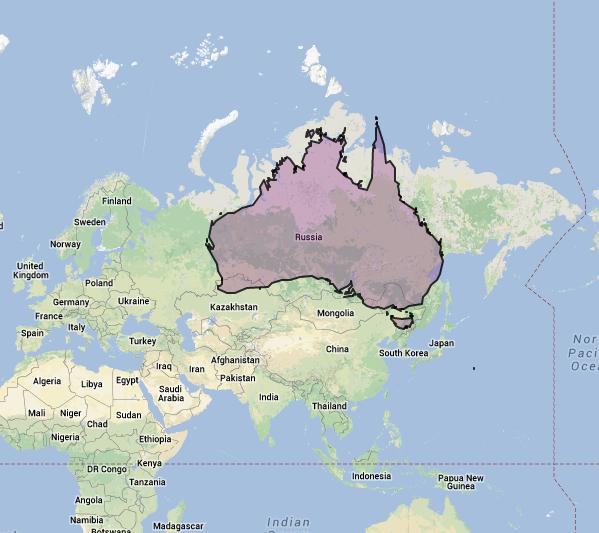 maps of australia and russia