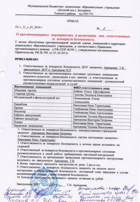 order of the person responsible for the premises