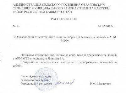 order for the appointment of responsible persons