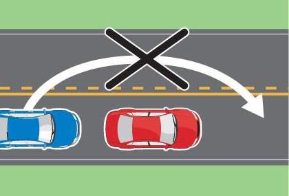 Crossing a double solid marking line