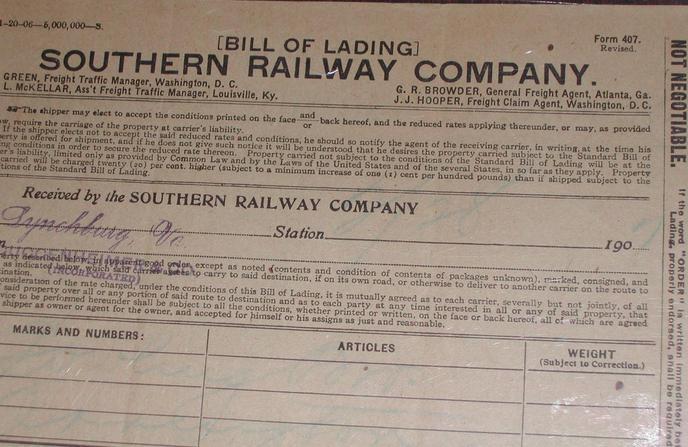 customs bill of lading
