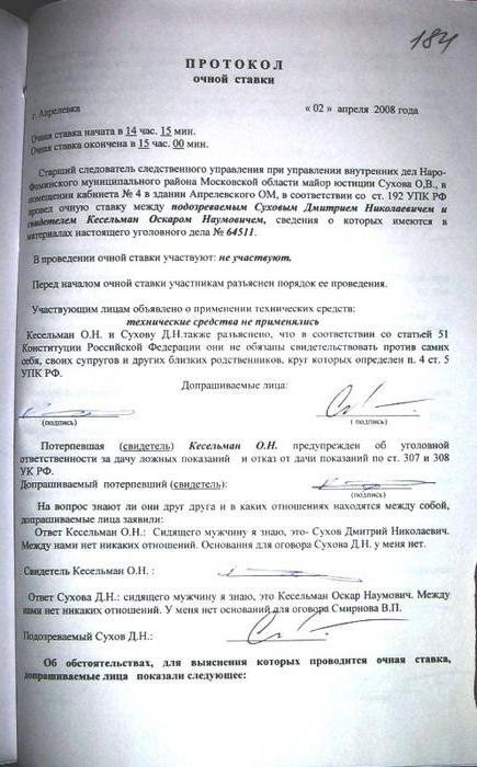 in the face-to-face minutes, the person being questioned signs