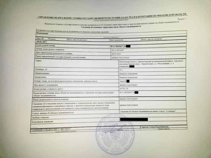 cadastral value of the property