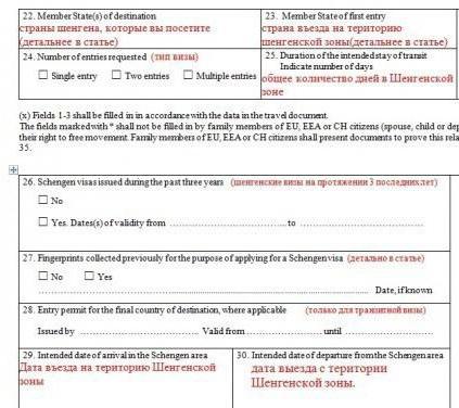 filling out a visa application
