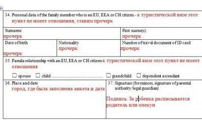 visa application form