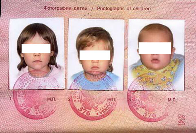 Record of children in a foreign passport