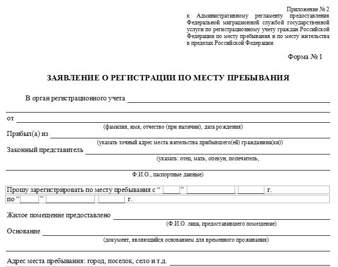 Application for registration