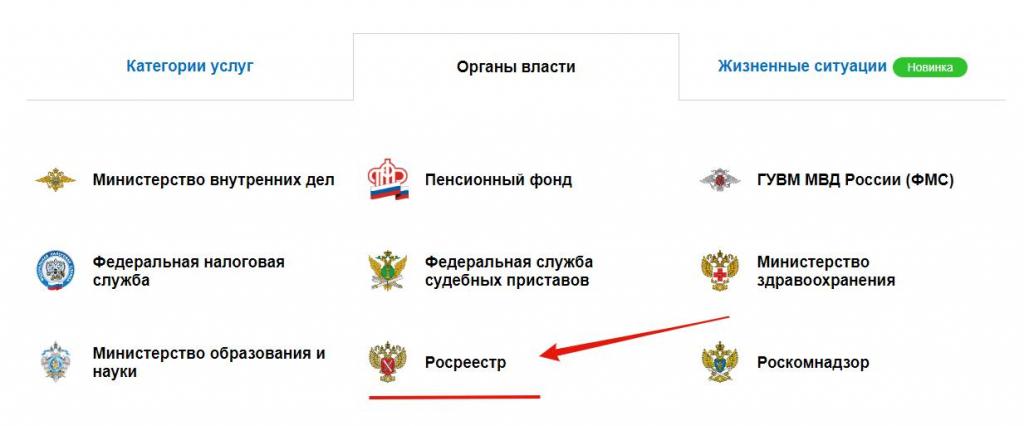 Rosreestr on public services and extracts USRN