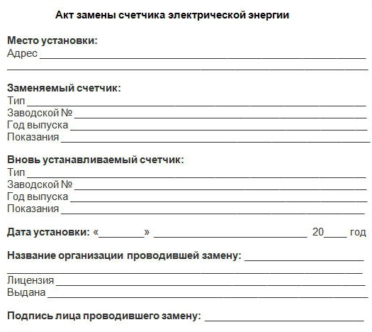 replacement of the electric meter in a private house
