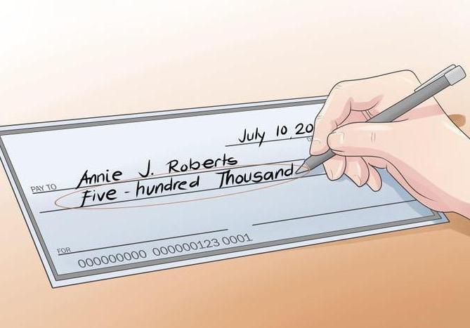 checkbook filling sample