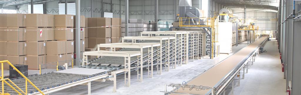 Production of gypsum boards