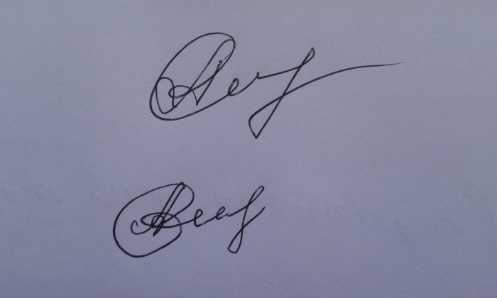 methods of technical falsification of signature