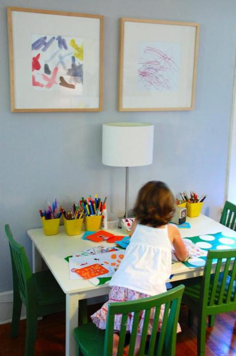 First-grader workplace at home