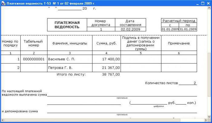 payroll form