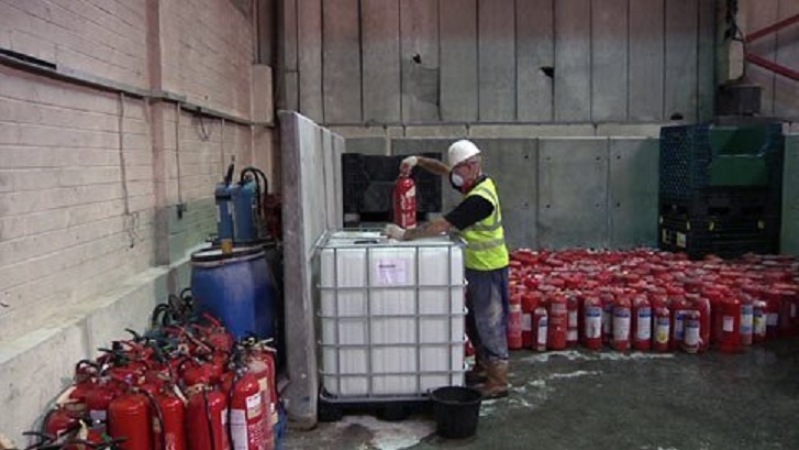 act of writing off fire extinguishers