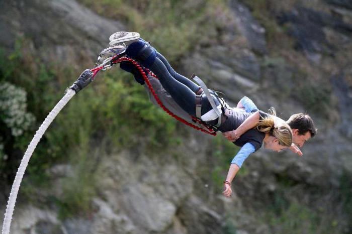rope jumping from the bridge jumpingjump in Moscow