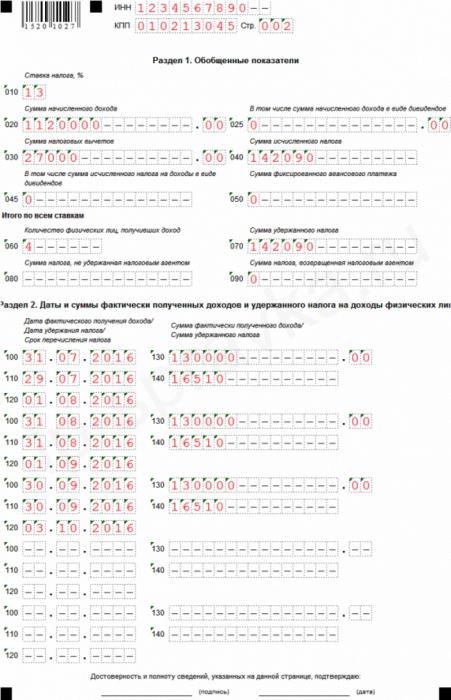 annual report 6 personal income tax sample