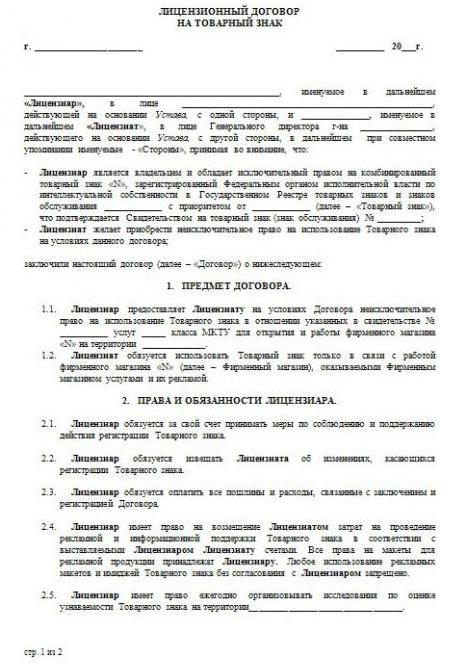 sample trademark license agreement