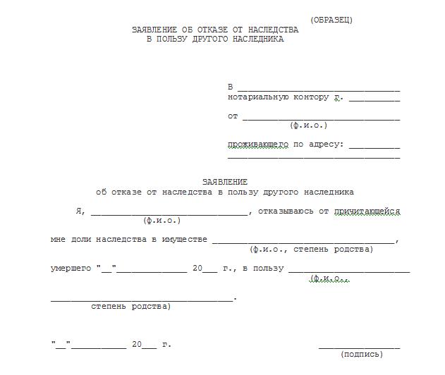 Waiver of inheritance