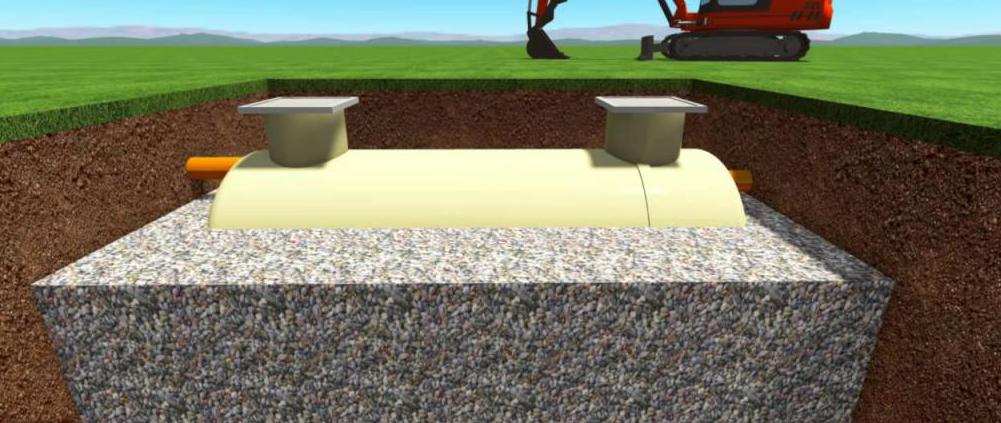 septic tank made of concrete rings distance from home