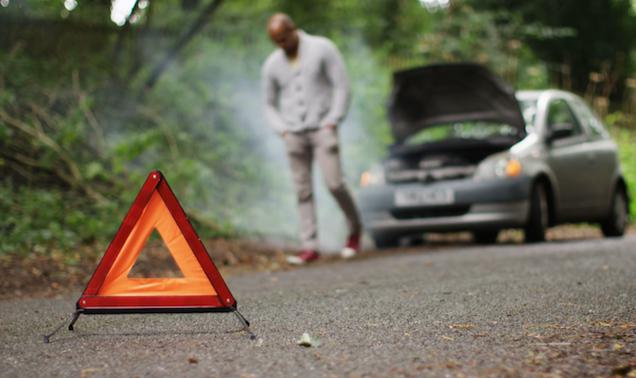 Car breakdown on the road