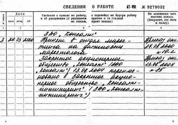 registration of entries in the workbook