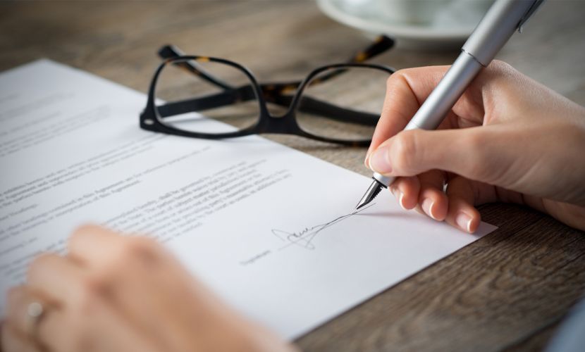 signing an employment contract