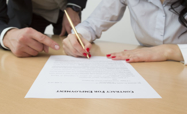 signing a contract