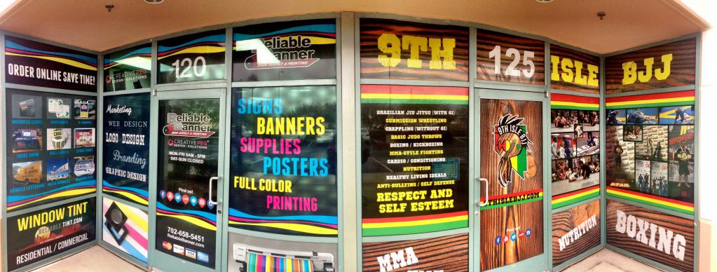 Advertising on windows and shop windows