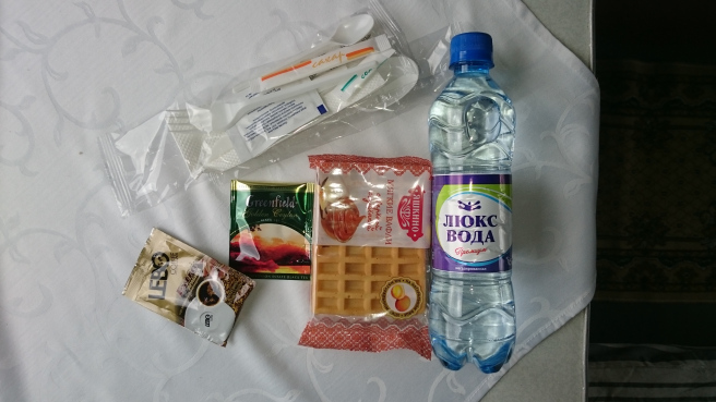 Meals in a superior compartment carriage