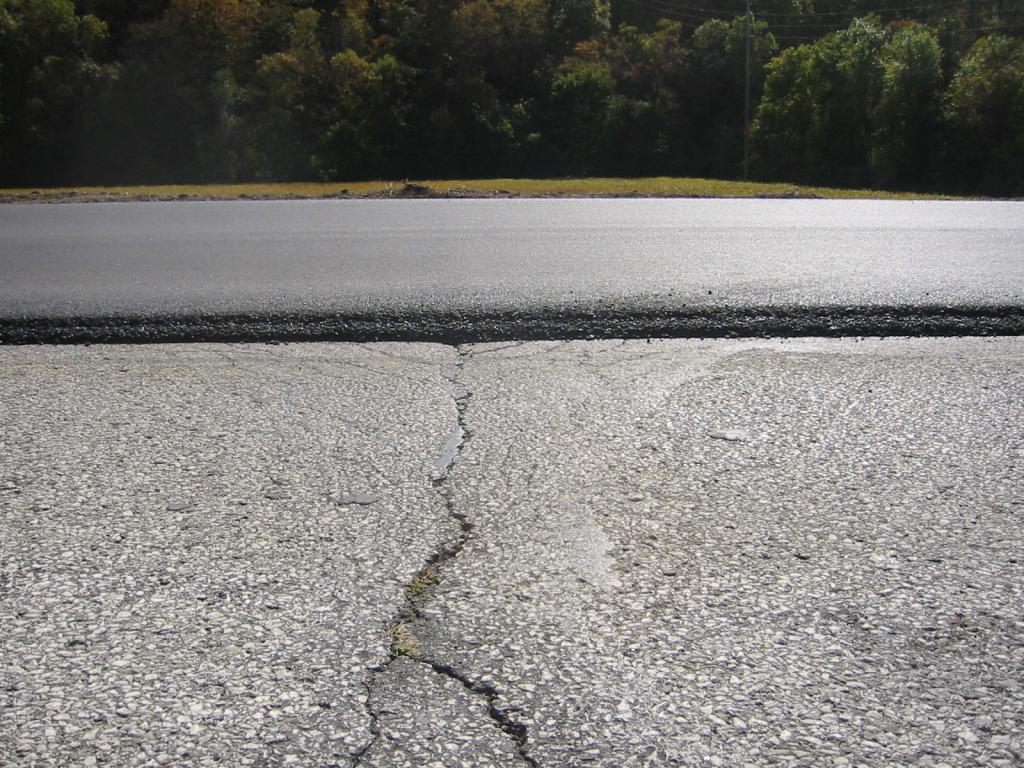 Cracks on the pavement