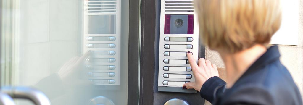 woman calls the intercom