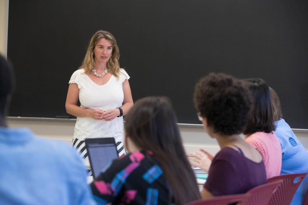 teacher in front of students