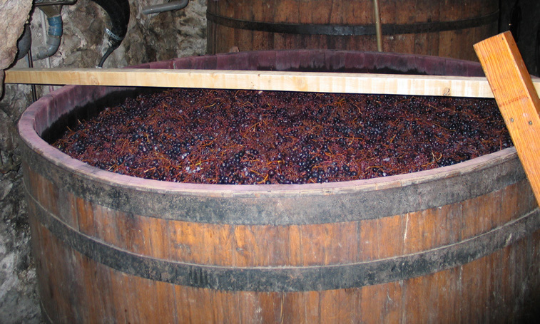wine material after pressing