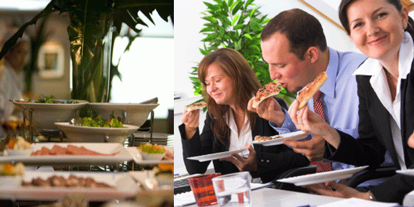 Business lunch at office