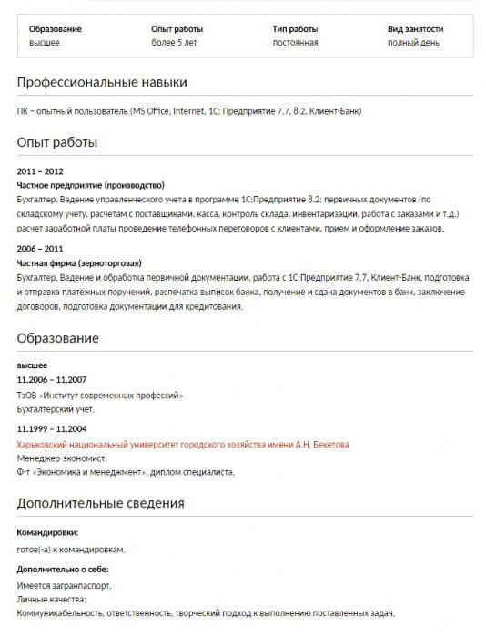 sample resume chief accountant