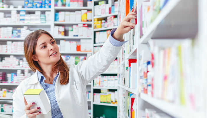 Pharmacist in pharmacy