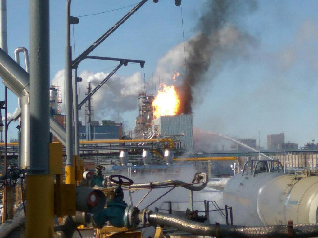 Chemical plant fire