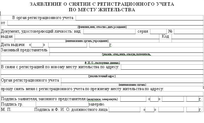 deregistration at the place of residence