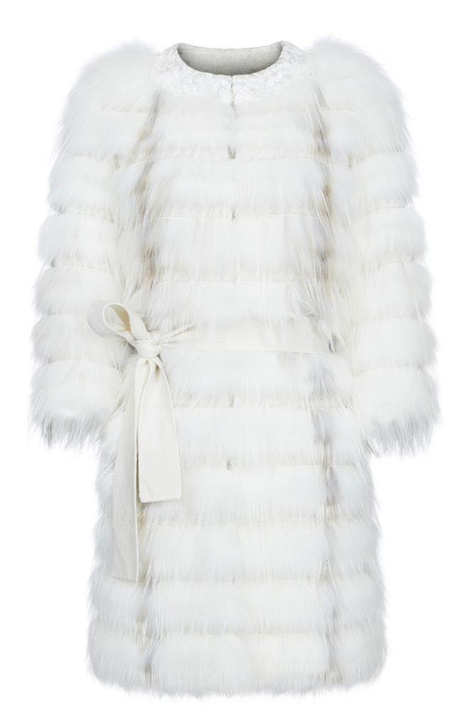 white fur coat