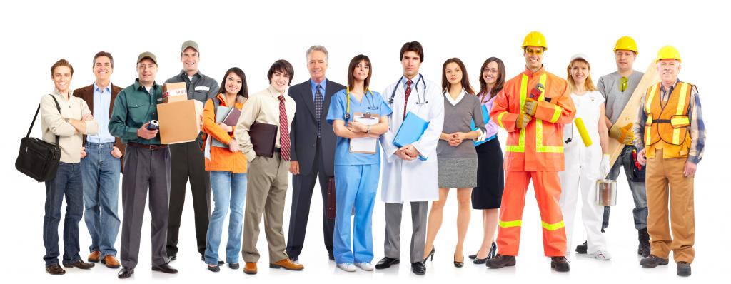 Workers of various professions