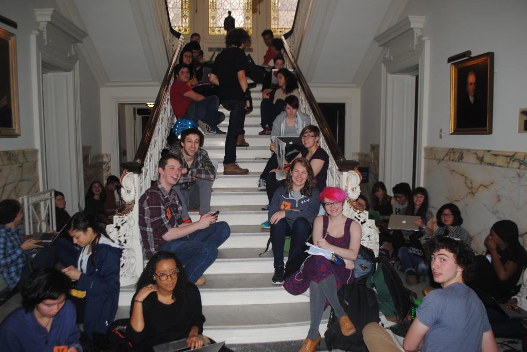 Walking in the lobby