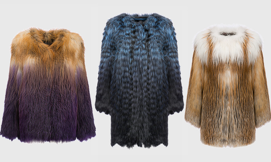 Genuine leather fox fur jacket