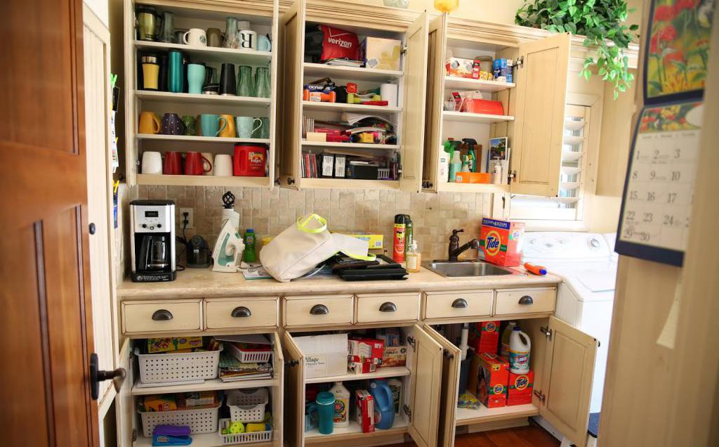 Utility room for storage of household chemicals